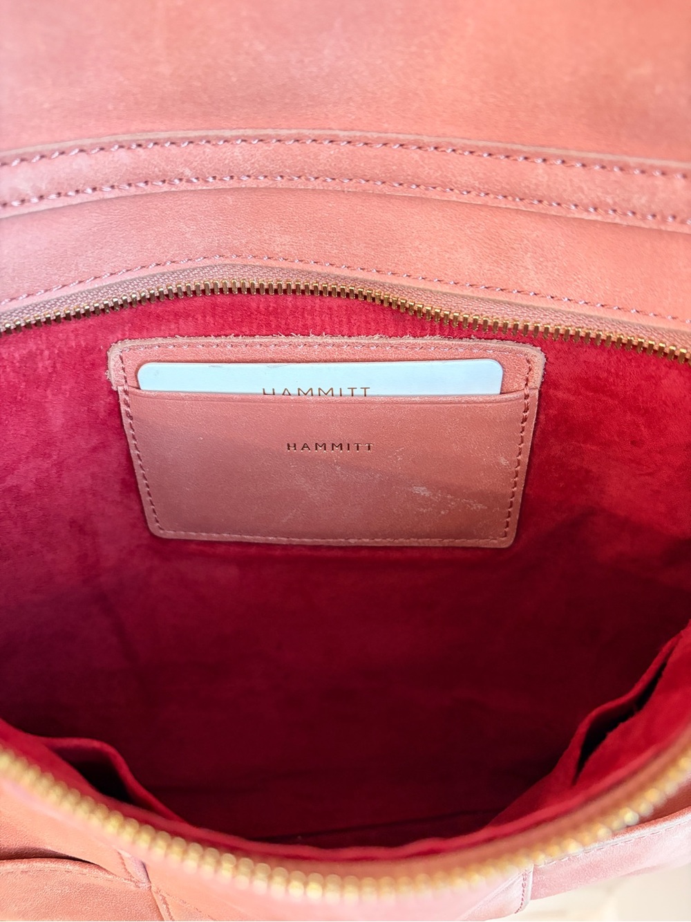 Hammitt Medium VIP Fold-Over Crossbody in
Sorbet Pink with Gold Hardware - Picture 5 of 8